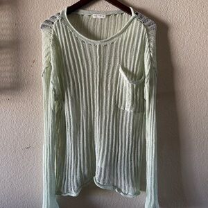 MISS LOVE pastel mint green loose sweater size M